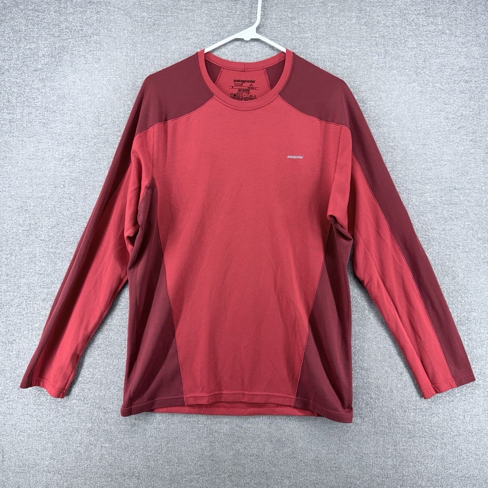 Patagonia Capeline Base Layer Shirt Men Size Medium Midweight Red Polartec